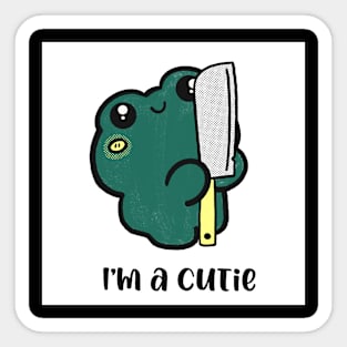 Frog with knife , danger but cute Sticker